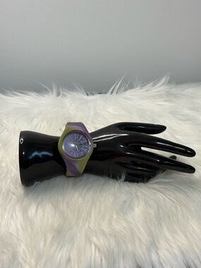 Purple and Green Silicone Women's Watch
